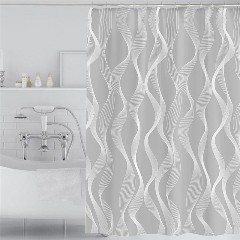 Stripped Bathroom Shower Curtain